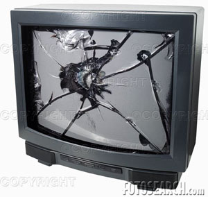 broken tv television