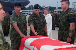 Canadian war dead coffin