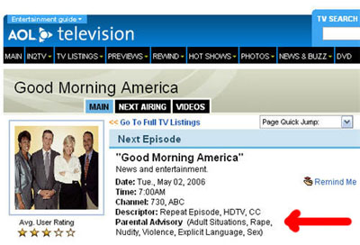 Good Morning America sex violence warning