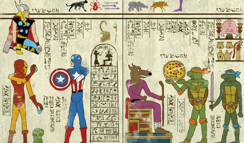 classic-movies-in-turkish-miniatures-posters-and-super-heroes-as-hieroglyphics-by-murat-palta-and-josh-lane-3-capitan-america-ninja-turtles-1.jpg