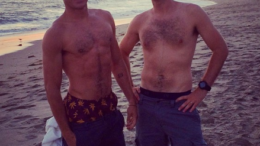 Zac Efron shirtless on set of We Are Your Friends