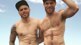 Gus Kenworthy and boyfriend Matt Wilkas shirtless