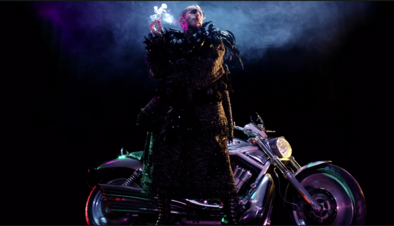 Marc Jacobs with motorcycle
