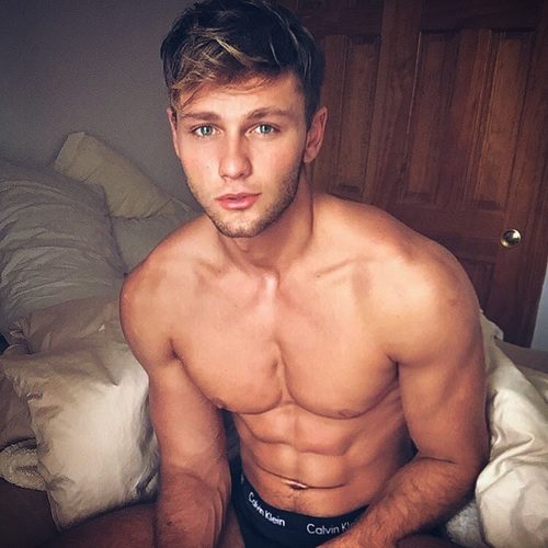Model Laurent Marchand shirtless