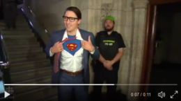 Justin Trudeau as Superman for Halloween