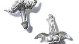 Sterling silver Fascinus flying penis pendant