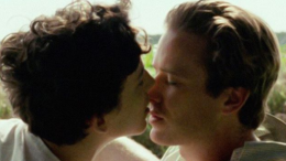 Timothee Chalamet and Armie Hammer kiss