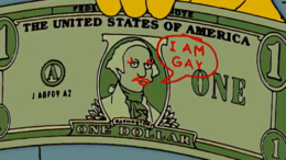 Gay dollar bill